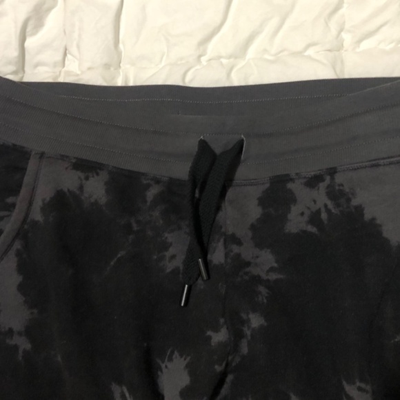 Shambala French terry jogger black with grey size Large drawstring elastic waist - Picture 3 of 4